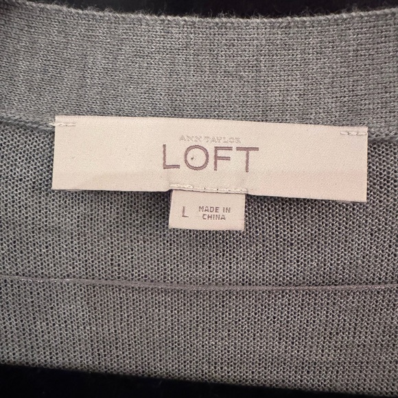 LOFT Heather Gray Open Cardigan - Picture 3 of 5